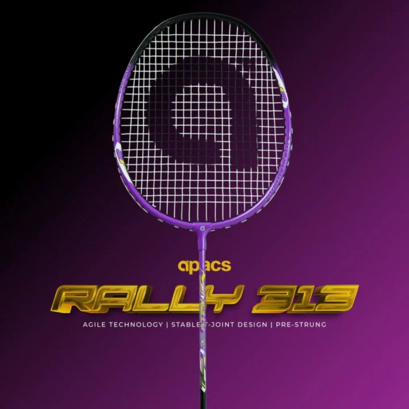APACS Rally 313 Badminton Racquet (Strung, Purple/Black) APACS Rally 313 Badminton Racquet (Strung, Purple/Black)