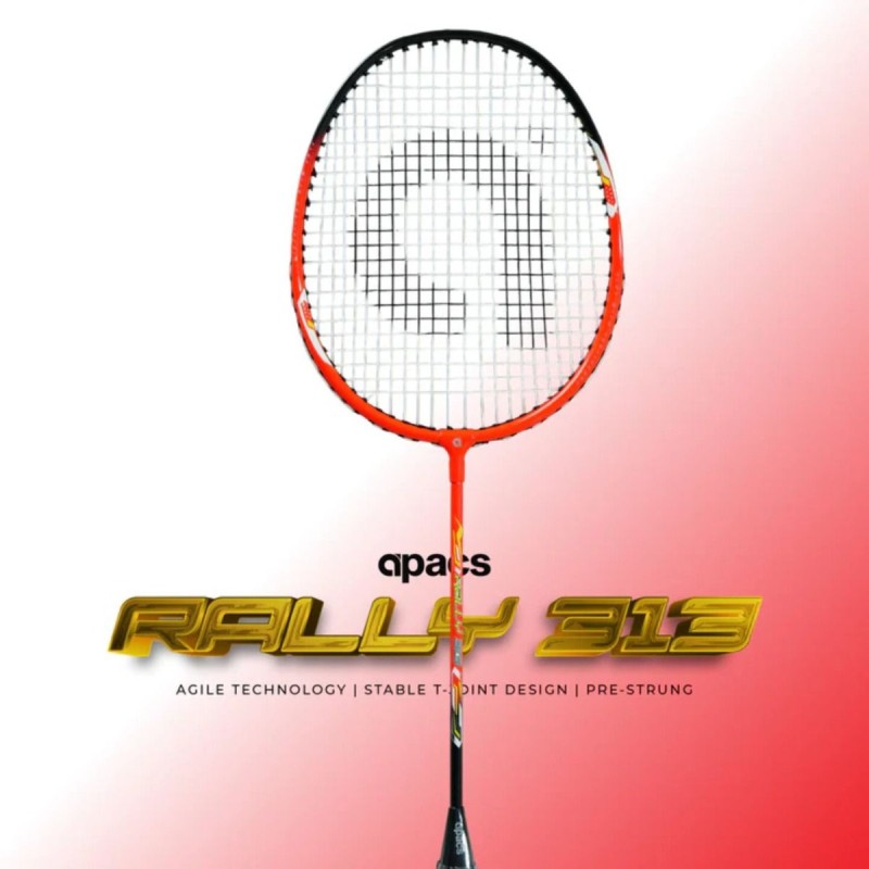 APACS Rally 313 Badminton Racquet (Strung, Red/Black) APACS Rally 313 Badminton Racquet (Strung, Red/Black)