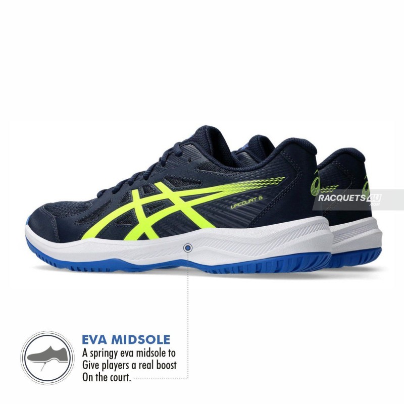 ASICS Upcourt 6 Indoor Shoes (Midnight/Safety Yellow)