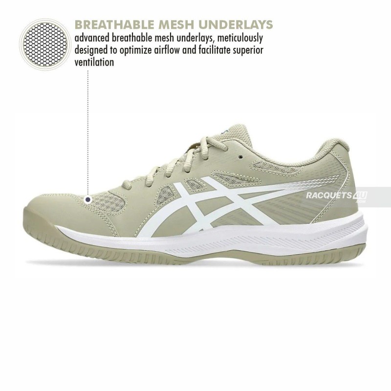 ASICS Upcourt 6 Indoor Shoes (Khaki/White) ASICS Upcourt 6 Indoor Shoes (Khaki/White)