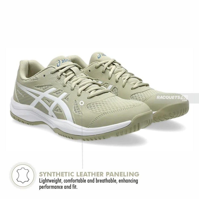 ASICS Upcourt 6 Indoor Shoes (Khaki/White) ASICS Upcourt 6 Indoor Shoes (Khaki/White)
