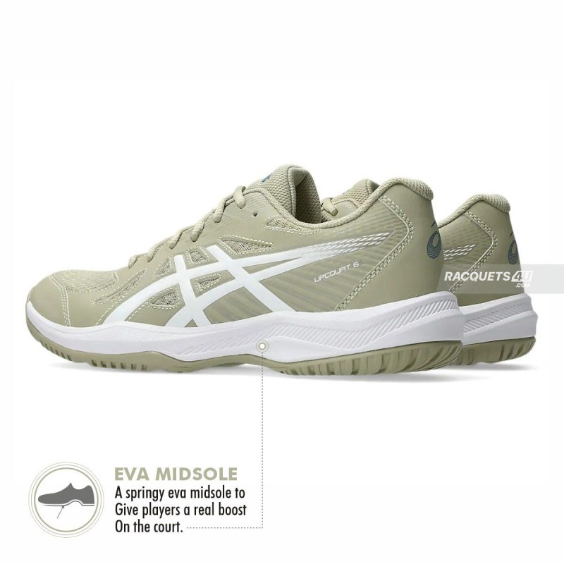 ASICS Upcourt 6 Indoor Shoes (Khaki/White) ASICS Upcourt 6 Indoor Shoes (Khaki/White)