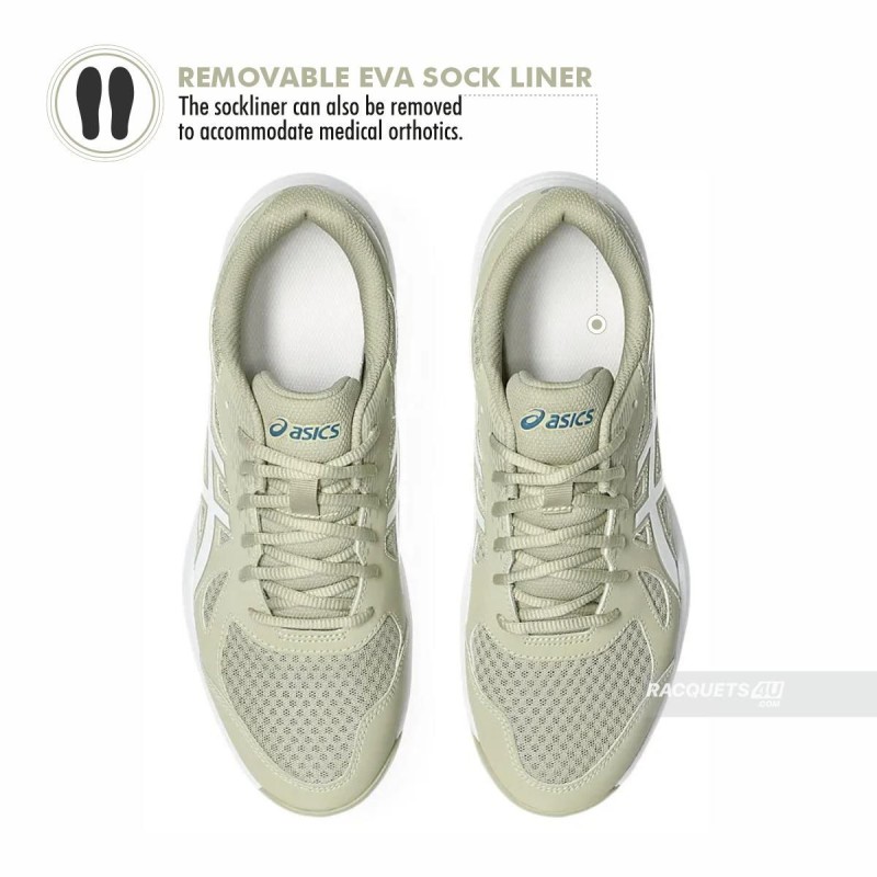ASICS Upcourt 6 Indoor Shoes (Khaki/White) ASICS Upcourt 6 Indoor Shoes (Khaki/White)