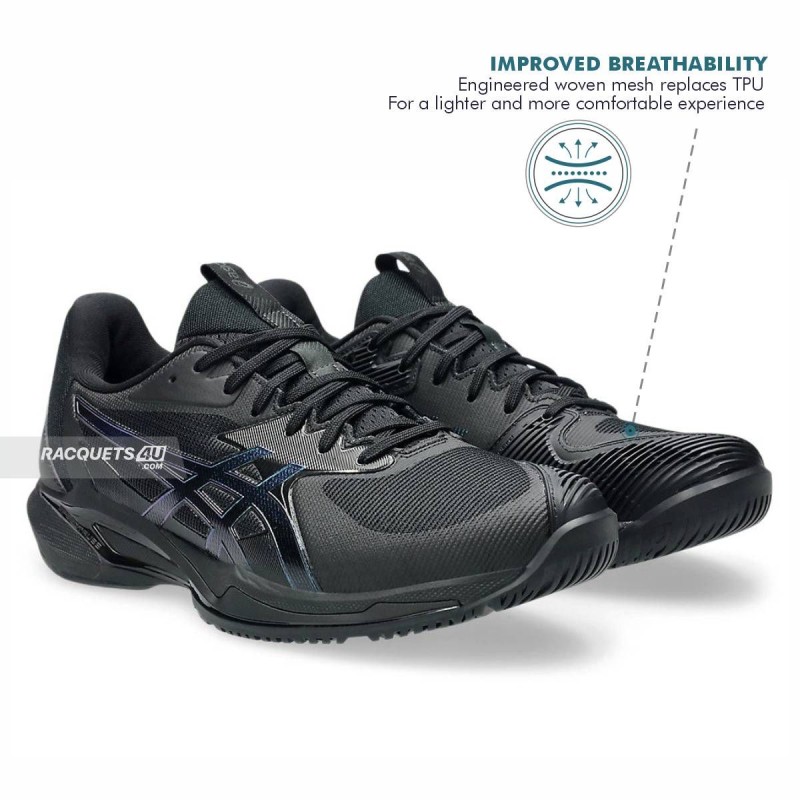 ASICS Solution Speed FF3 Night Tennis Shoes (Black/Prism Blue) ASICS Solution Speed FF3 Night Tennis Shoes (Black/Prism Blue)