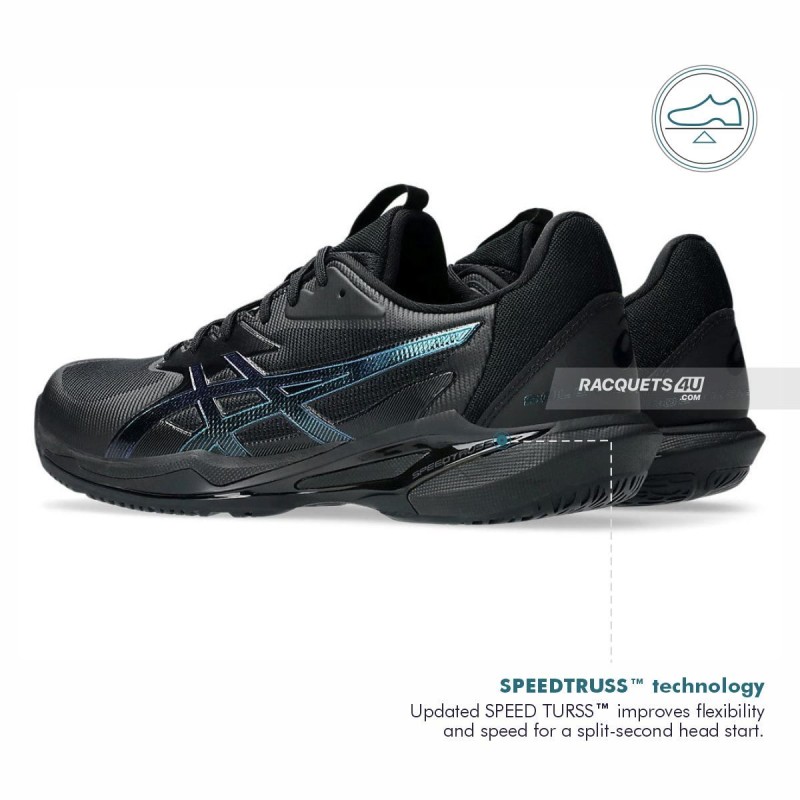 ASICS Solution Speed FF3 Night Tennis Shoes (Black/Prism Blue) ASICS Solution Speed FF3 Night Tennis Shoes (Black/Prism Blue)