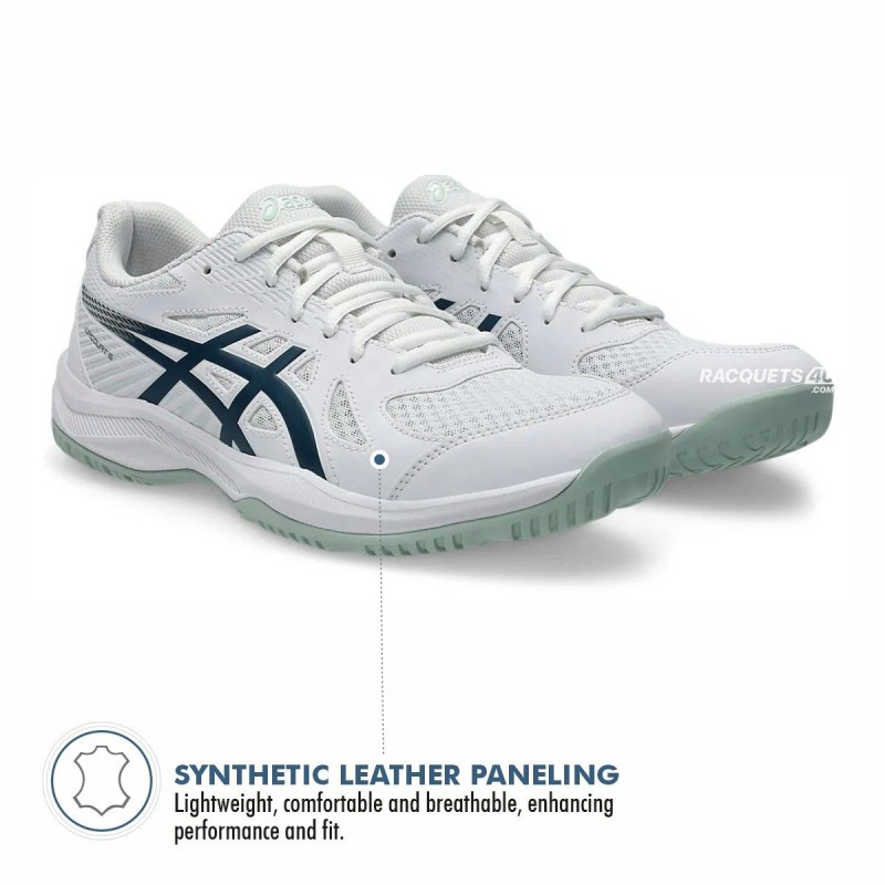 ASICS Upcourt 6 Indoor Shoes (White/Tranquil Teal)