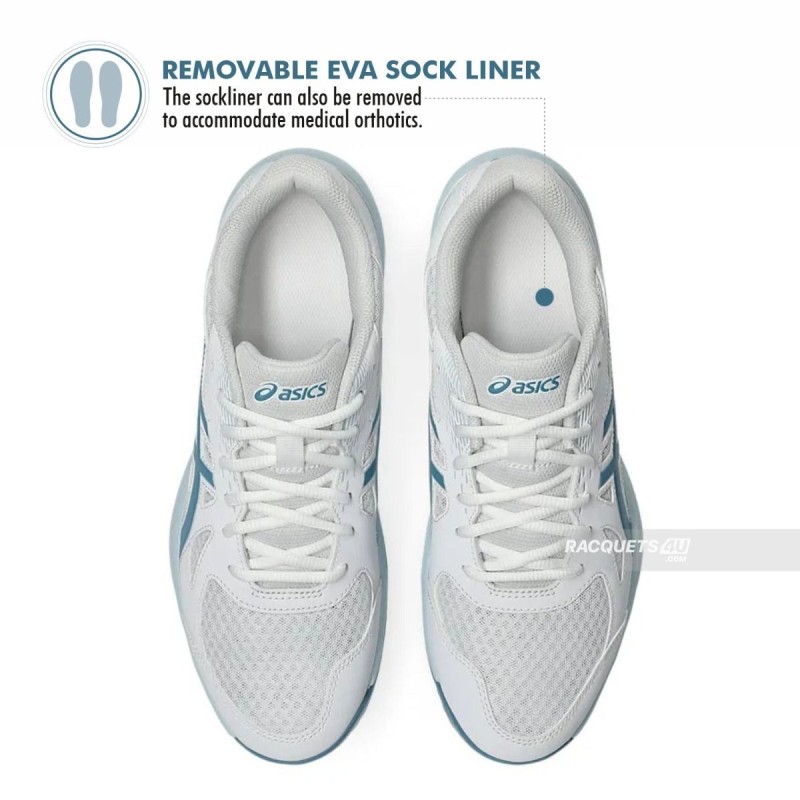 ASICS Upcourt 6 Indoor Shoes (White/Saba Blue) ASICS Upcourt 6 Indoor Shoes (White/Saba Blue)