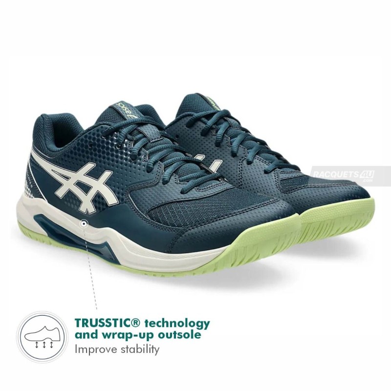 ASICS Gel Dedicate 8 Pickleball Shoes (Tranquil Teal/Cream)