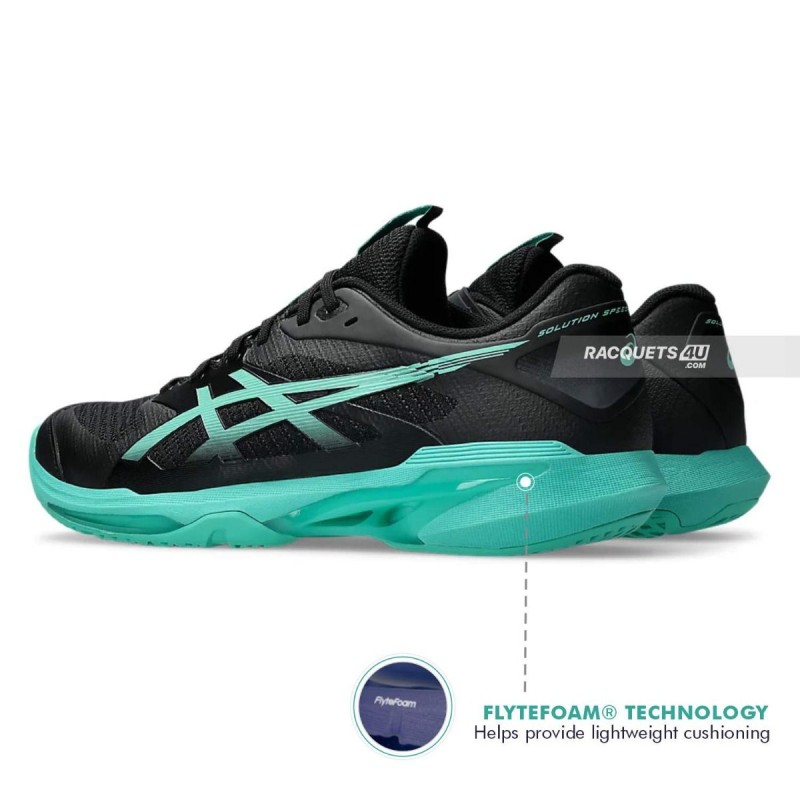 ASICS Solution Speed FF4 Tennis Shoes (Black/Aurora Green) ASICS Solution Speed FF4 Tennis Shoes (Black/Aurora Green)