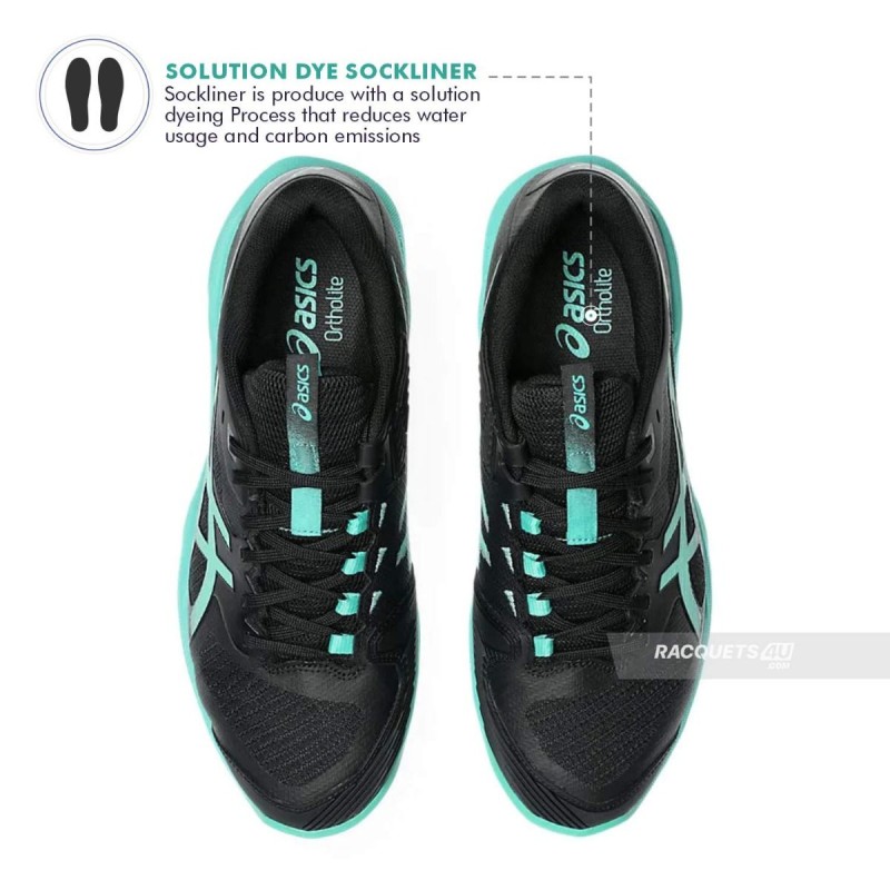 ASICS Solution Speed FF4 Tennis Shoes (Black/Aurora Green) ASICS Solution Speed FF4 Tennis Shoes (Black/Aurora Green)