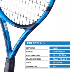 BABOLAT Pure Drive Junior 25 Tennis Racquet (Blue, Strung) BABOLAT Pure Drive Junior 25 Tennis Racquet (Blue, Strung)