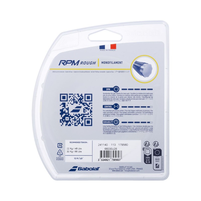 BABOLAT RPM Rough Tennis String Set (Dark Grey, 16 / 1.30mm) BABOLAT RPM Rough Tennis String Set (Dark Grey, 16 / 1.30mm)