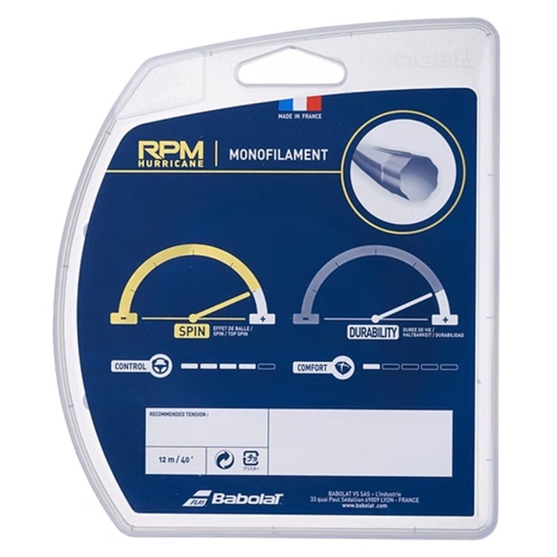 BABOLAT RPM Hurricane Tennis String Set (White, 16 / 1.30mm) BABOLAT RPM Hurricane Tennis String Set (White, 16 / 1.30mm)