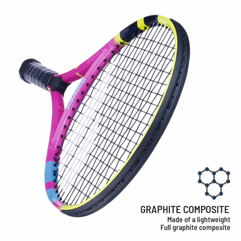 BABOLAT Nadal Junior 25 Tennis Racquet (Yellow/Pink/Blue, Strung)