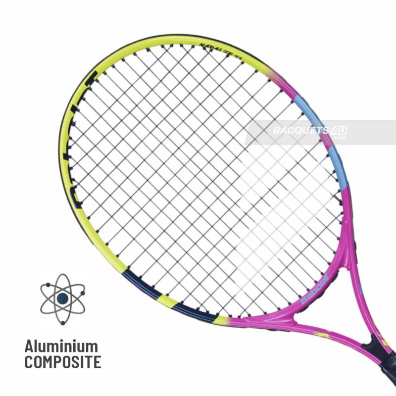 BABOLAT Nadal Junior 23 S Tennis Racquet (Yellow/Pink/Blue, Strung) BABOLAT Nadal Junior 23 S Tennis Racquet (Yellow/Pink/Blue, Strung)