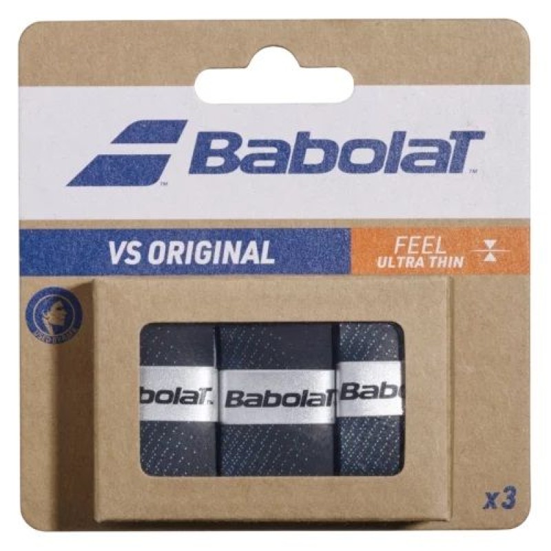 BABOLAT Vs Original Overgrip (3 Grip Pack Black/Blue) BABOLAT Vs Original Overgrip (3 Grip Pack Black/Blue)