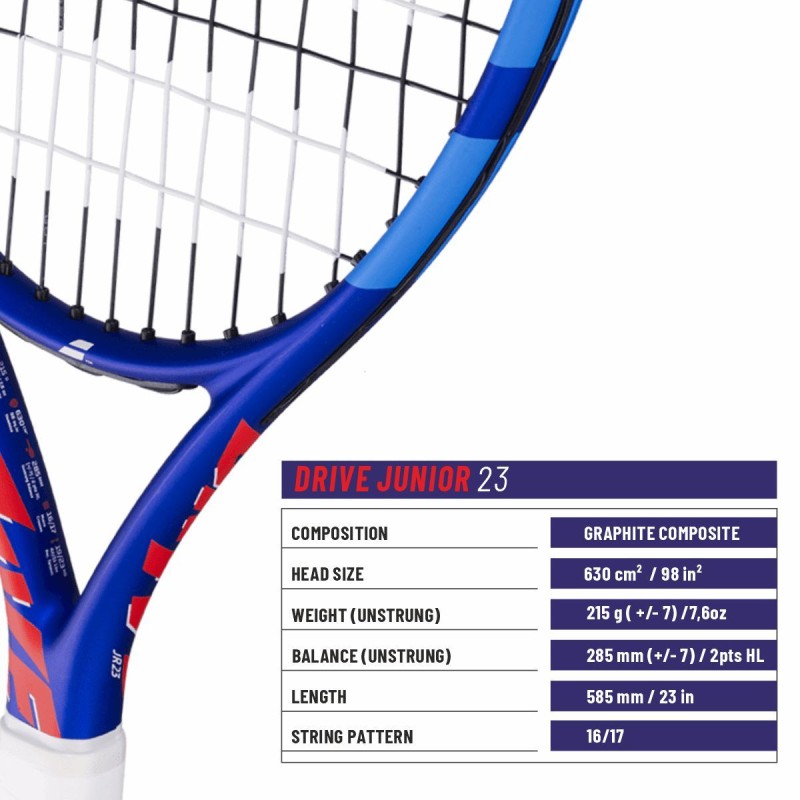 BABOLAT Drive Junior 23 2026 Tennis Racquet (Blue/Red, Strung) BABOLAT Drive Junior 23 2026 Tennis Racquet (Blue/Red, Strung)