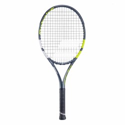 BABOLAT Aero Junior 26 Tennis Racquet (Grey/Flue/Yellow, Strung)