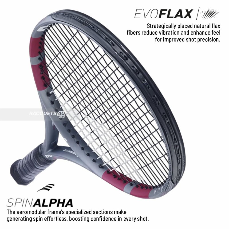BABOLAT Evo Aero Gen 2 Tennis Racquet (Grey/Rasberry/Pink, Unstrung) BABOLAT Evo Aero Gen 2 Tennis Racquet (Grey/Rasberry/Pink, Unstrung)