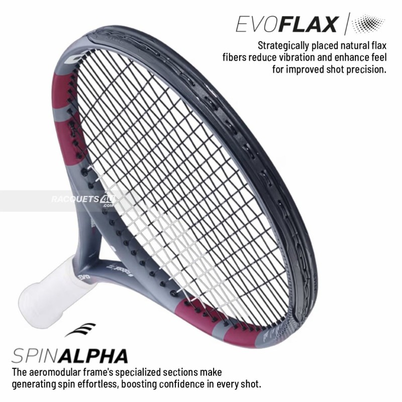 BABOLAT Evo Aero Lite Gen 2 Tennis Racquet (Grey/Rasberry/Pink, Unstrung) BABOLAT Evo Aero Lite Gen 2 Tennis Racquet (Grey/Rasberry/Pink, Unstrung)