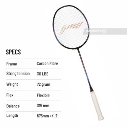 LI-NING Windstorm 72 Badminton Racquet (Black/Charcoal/Peach, Unstrung) LI-NING Windstorm 72 Badminton Racquet (Black/Charcoal/Peach, Unstrung)