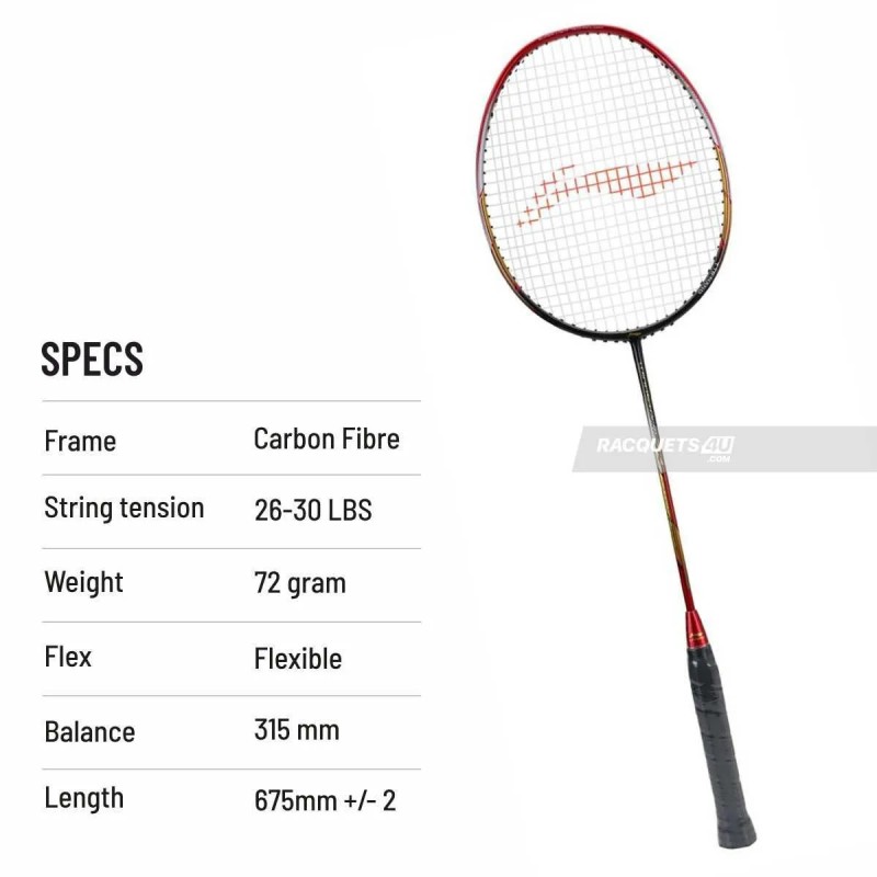 LI-NING Windstorm 72 Badminton Racquet (Black/Red, Unstrung) LI-NING Windstorm 72 Badminton Racquet (Black/Red, Unstrung)