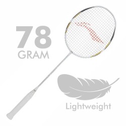 LI-NING Windstorm 78+ Badminton Racquet (White/Gold, Unstrung) LI-NING Windstorm 78+ Badminton Racquet (White/Gold, Unstrung)