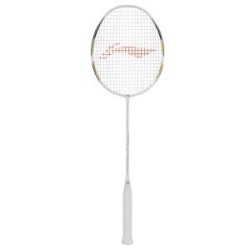 LI-NING Windstorm 78+ Badminton Racquet (White/Gold, Unstrung)