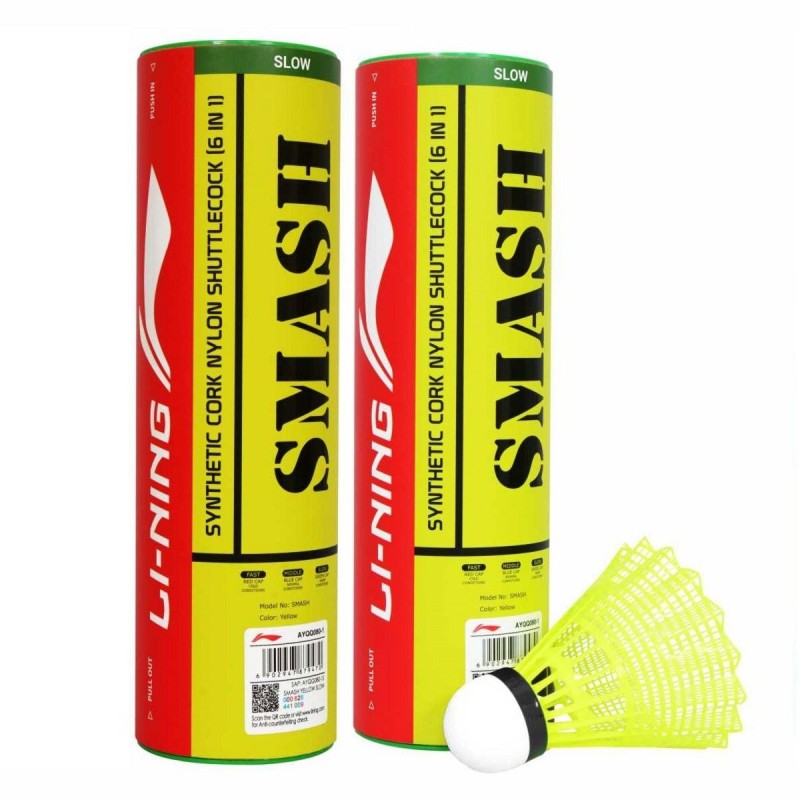 LI-NING Smash Badminton Shuttlecock (Pack of 2, Yellow) LI-NING Smash Badminton Shuttlecock (Pack of 2, Yellow)