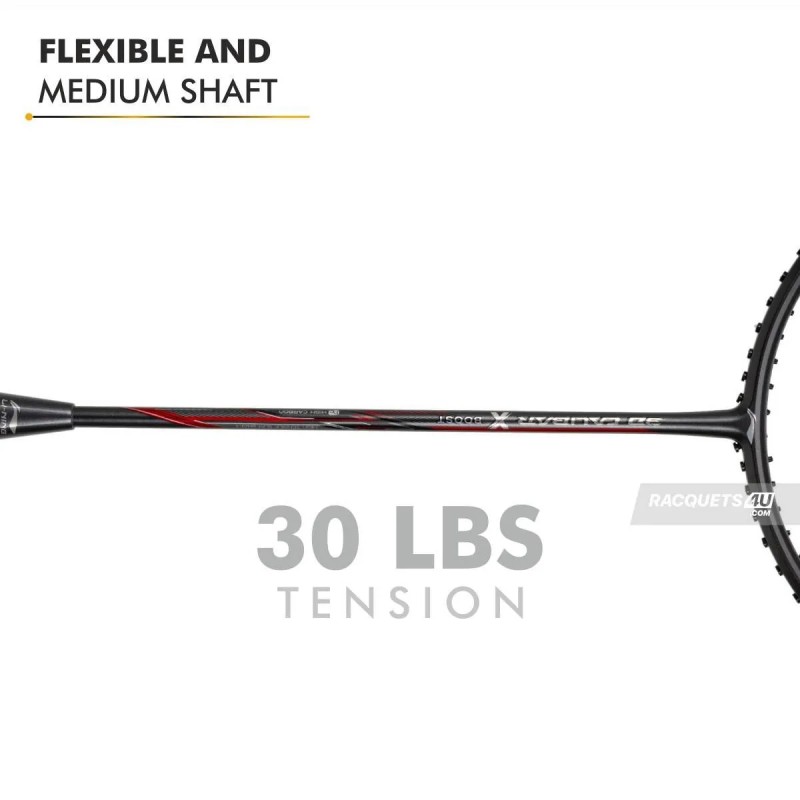 LI-NING 3D Calibar X Boost Badminton Racquet (D.Grey/Red, Unstrung) LI-NING 3D Calibar X Boost Badminton Racquet (D.Grey/Red, Unstrung)