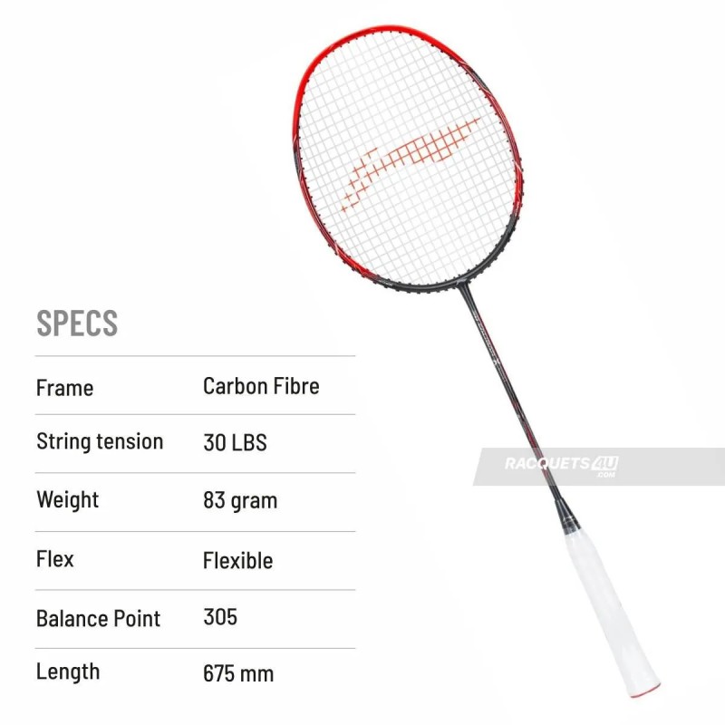 LI-NING 3D Calibar X Boost Badminton Racquet (D.Grey/Red, Unstrung) LI-NING 3D Calibar X Boost Badminton Racquet (D.Grey/Red, Unstrung)