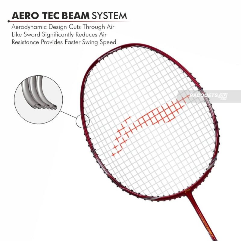 LI-NING Turbo Charging Z Combat Badminton Racquet (G6, Unstrung, Red/Black) LI-NING Turbo Charging Z Combat Badminton Racquet (G6, Unstrung, Red/Black)