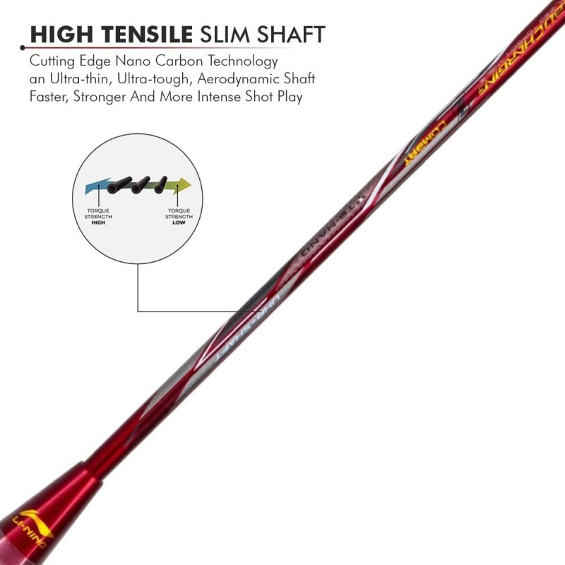 LI-NING Turbo Charging Z Combat Badminton Racquet (G6, Unstrung, Red/Black) LI-NING Turbo Charging Z Combat Badminton Racquet (G6, Unstrung, Red/Black)