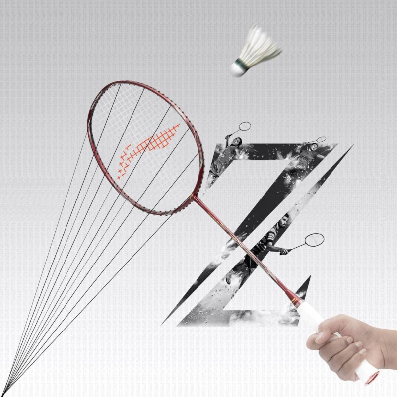LI-NING Turbo Charging Z Combat Badminton Racquet (G6, Unstrung, Red/Black) LI-NING Turbo Charging Z Combat Badminton Racquet (G6, Unstrung, Red/Black)