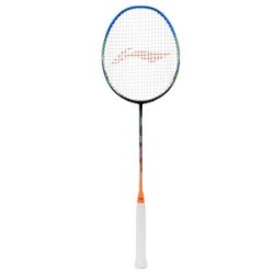 LI-NING Windstorm 72 Badminton Racquet (Black/Blue/Orange, Unstrung)
