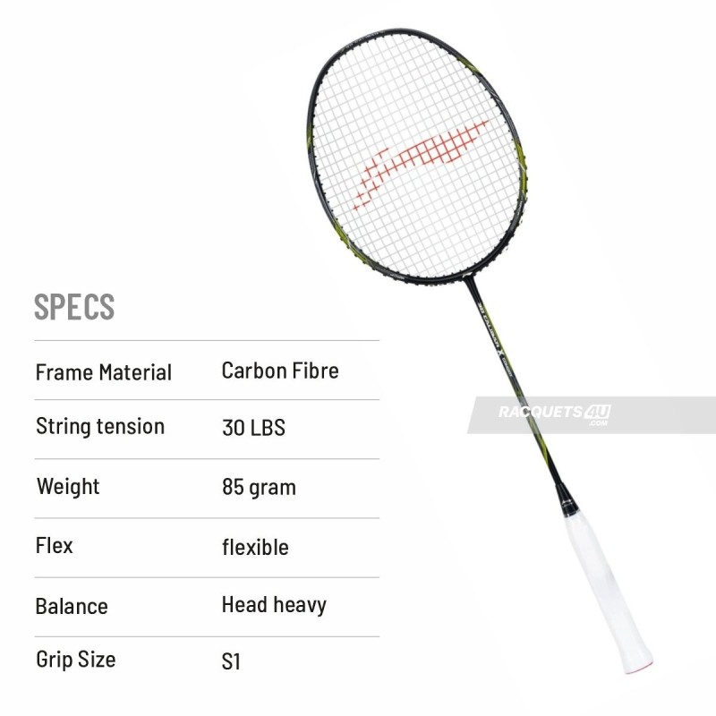 LI-NING 3D Calibar X Combat Badminton Racquet (Black/Lime, Unstrung) LI-NING 3D Calibar X Combat Badminton Racquet (Black/Lime, Unstrung)