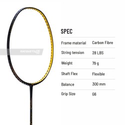 LI-NING Wind Lite 900 II Badminton Racquet (Black/Gold, Unstrung) LI-NING Wind Lite 900 II Badminton Racquet (Black/Gold, Unstrung)
