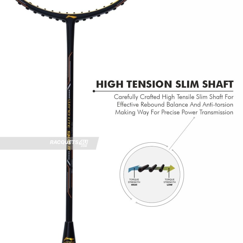LI-NING Wind Lite 900 II Badminton Racquet (Black/Gold, Unstrung) LI-NING Wind Lite 900 II Badminton Racquet (Black/Gold, Unstrung)