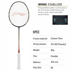 LI-NING Air-Force 80 G3 Badminton Racquet (Dark Grey/Amber/Gold, Unstrung) LI-NING Air-Force 80 G3 Badminton Racquet (Dark Grey/Amber/Gold, Unstrung)
