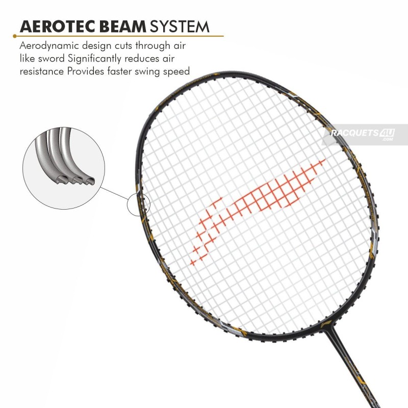 LI-NING Air-Force 80 G3 Badminton Racquet (Dark Grey/Amber/Gold, Unstrung)