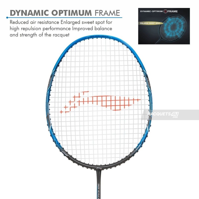 LI-NING 3D Calibar X Combat Badminton Racquet (Charcoal/Blue, Unstrung)