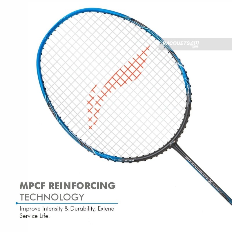 LI-NING 3D Calibar X Combat Badminton Racquet (Charcoal/Blue, Unstrung)