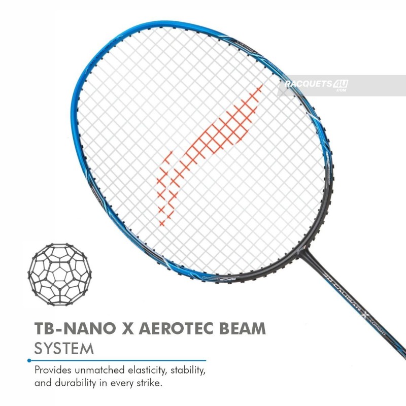 LI-NING 3D Calibar X Combat Badminton Racquet (Charcoal/Blue, Unstrung)