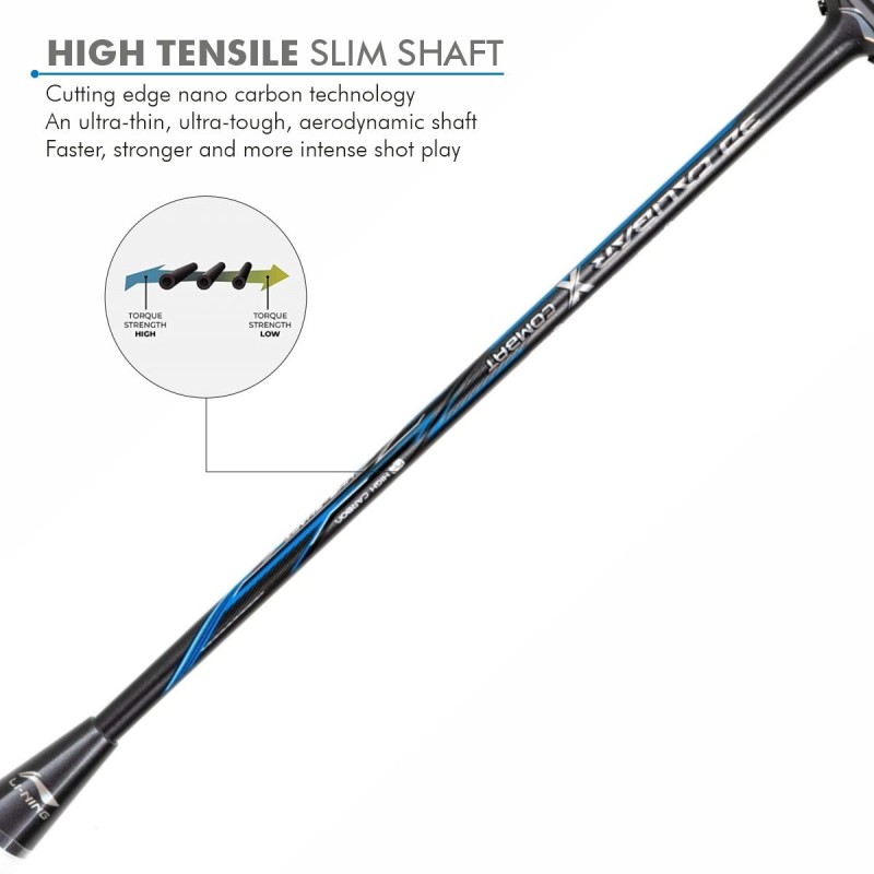 LI-NING 3D Calibar X Combat Badminton Racquet (Charcoal/Blue, Unstrung)