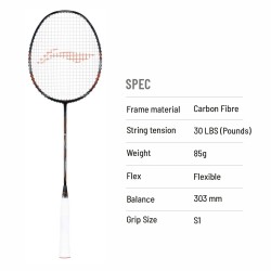 LI-NING Turbo Charging Z Combat Badminton Racquet (Unstrung, Black/Cooper) LI-NING Turbo Charging Z Combat Badminton Racquet (Unstrung, Black/Cooper)