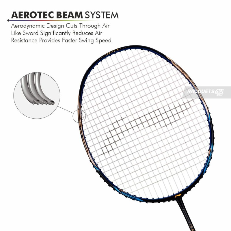 LI-NING Ignite 8 Badminton Racquet (Black/Blue/Old Gold, Unstrung) LI-NING Ignite 8 Badminton Racquet (Black/Blue/Old Gold, Unstrung)
