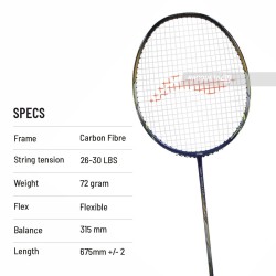 LI-NING Windstorm 72 Badminton Racquet (Navy/Black, Unstrung) LI-NING Windstorm 72 Badminton Racquet (Navy/Black, Unstrung)