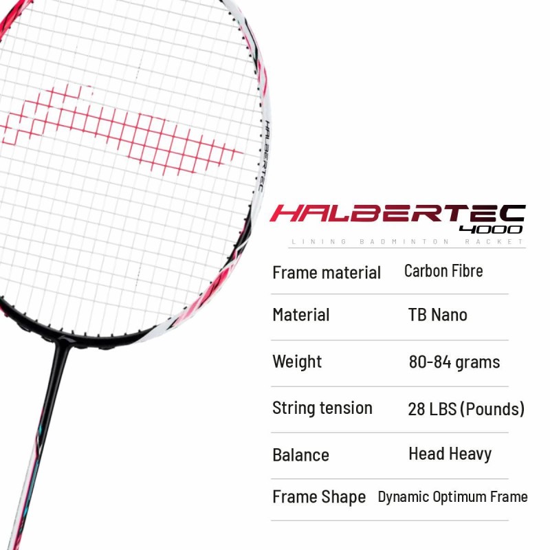 LI-NING Halbertec 4000 Badminton Racquet (Pearl White/Neon Pink, Unstrung) LI-NING Halbertec 4000 Badminton Racquet (Pearl White/Neon Pink, Unstrung)