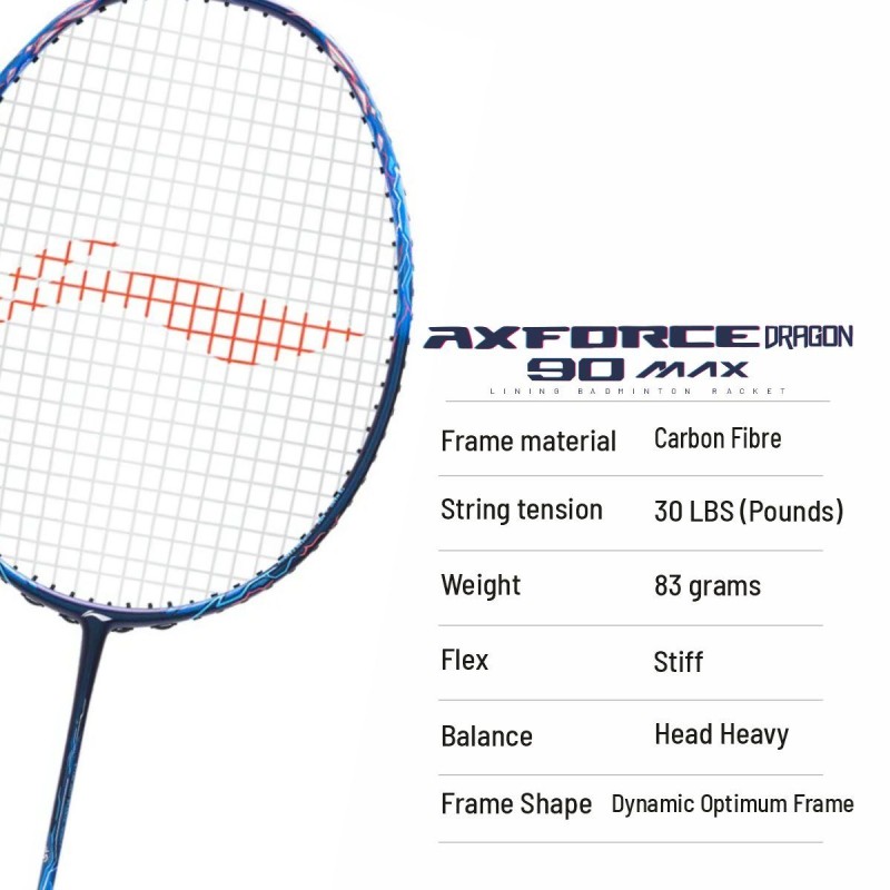 LI-NING AX-FORCE 90 Dragon Max Badminton Racquet (Blue, Unstrung)