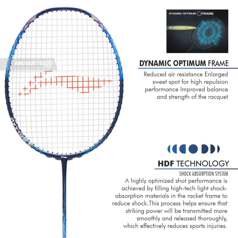LI-NING AX-FORCE 90 Dragon Max Badminton Racquet (Blue, Unstrung)
